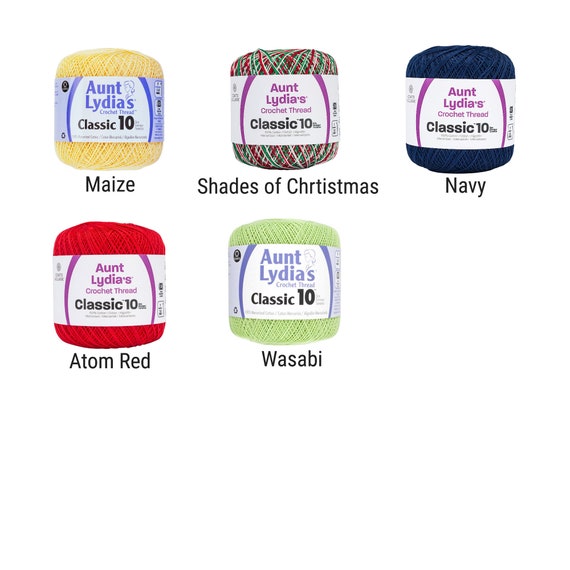 Aunt Lydia's Crochet Thread, Crochet Yarn Classic Size 10 ~ 350