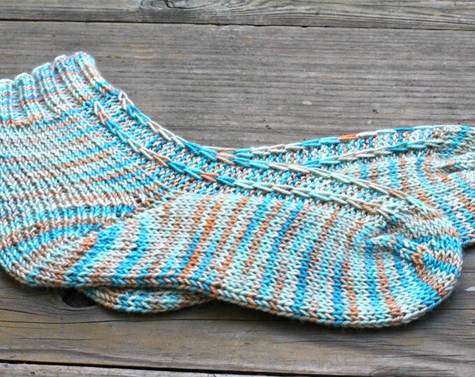 Knit socks for women, knit leg warmers, knitted socks, blue knit socks, gift for her