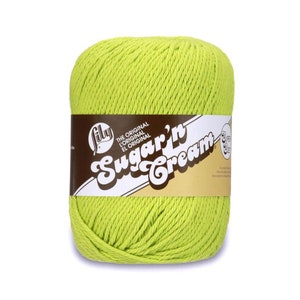 May include: A skein of lime green Sugar'n Cream cotton yarn. The label reads "The Original / L'Original / El Original" and "Sugar'n Cream".