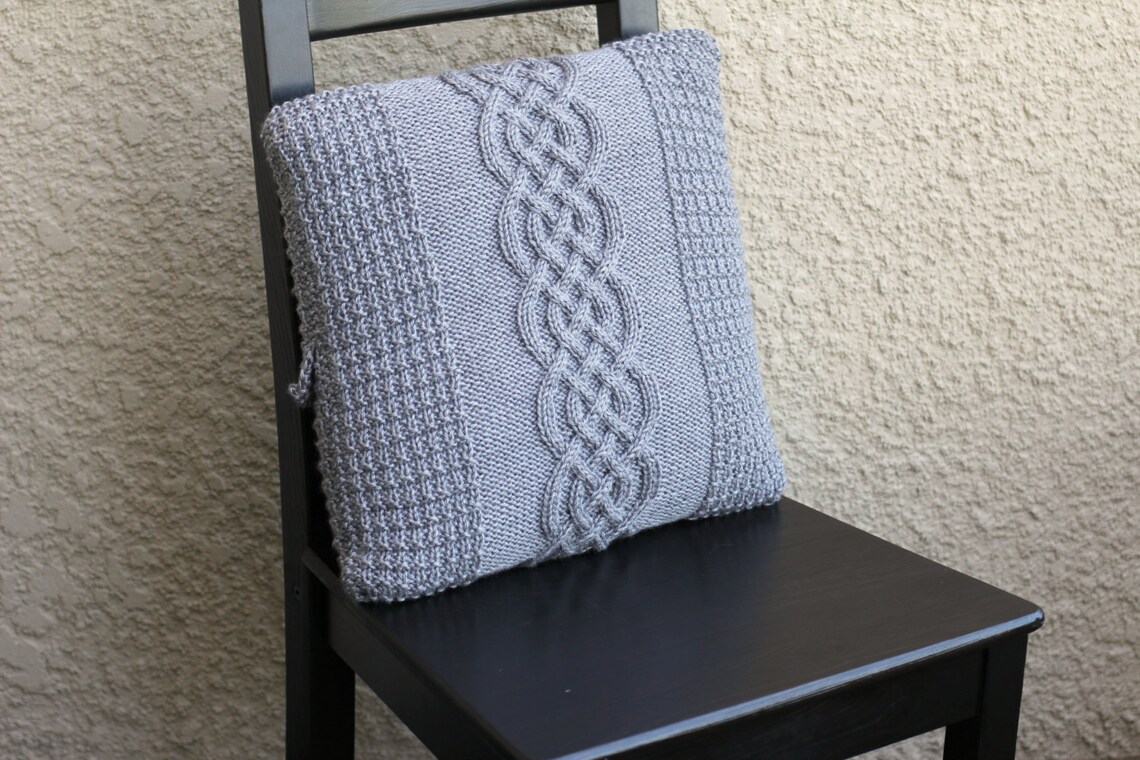 Knit cable pillow case knit pillowcase decorative pillow Etsy