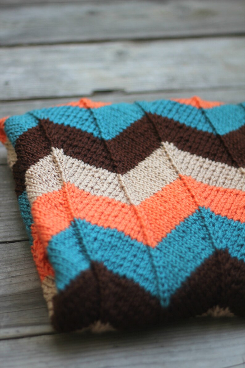Knitting kit Knit baby blanket DIY kit chevron baby Etsy
