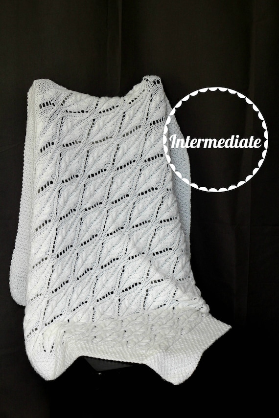 Knitting Pattern Knit Baby Blanket Knitting Pattern Newborn Blanket Knitting Tutorial Lace Blanket Baby Shower Gift Vinton Blanket Etsy Canada