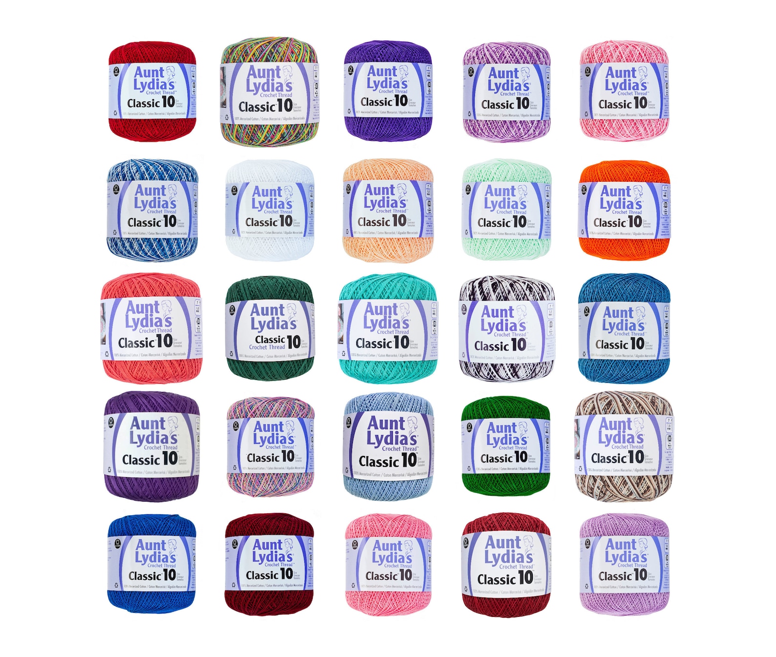 Aunt Lydia's Crochet Thread, Crochet Yarn Classic Size 10 350 Yards per