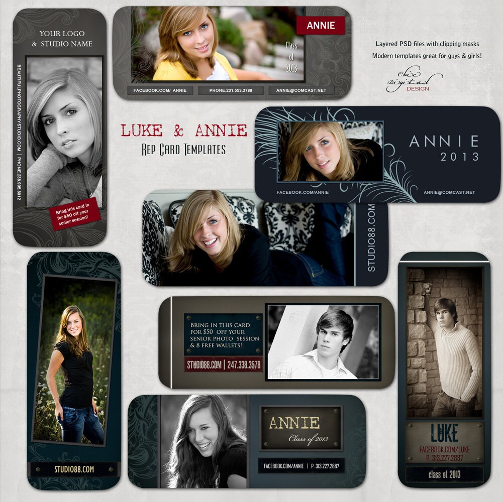 Senior Rep Cards / Millers/ Mpixpro Lab LUKE & Etsy