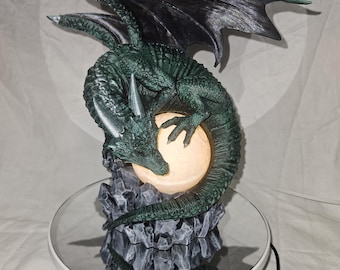 Dragon Eclipse-tafellamp - groenblauw met prismavleugels