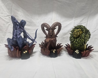 Hand-Painted Fire Sign Zodiac Figures - Aries - Leo - Sagittarius