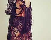 Le Boudoir Embroidered Lace Dress, Boho style cold shoulder tunic, Valentine 39 s day dress, One size fits all, size Small Medium Large, Black
