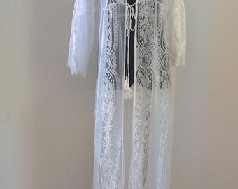 French Riviera Boho Lace Cover up, Boho kimono cardigan, Bridal Lace Robe, Boho kimono, Lace Kimono, Boho lace jacket, White lace jacket