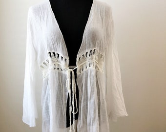 Love In My Fingertip Boho lace cardigan, Boho Lace kimono, White Lace Kimono, White Lace Jacket, Boho Lace jacket, Boho lace cover up
