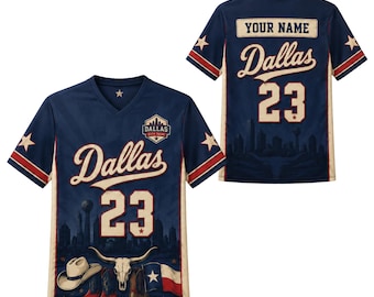 Personalized Dallas V Neck Jersey, Custom Name Texas Western Travel Shirt