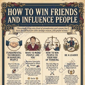 How to Win Friends and Influence People Infographic Poster