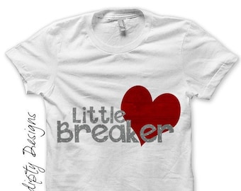 Digital File, Heart Breaker Shirt, Boys Iron on Transfer, Boys Valentine Outfit, Toddler Heart Clothes, Baby Red and Grey Valentines Day