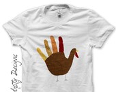 Digital File, Turkey Shirt, Thanksgiving Iron on Transfer Tee, Toddler Boys Turkey Shirt, Hand Turkey Tshirt, Thanksgiving Kids Clothing