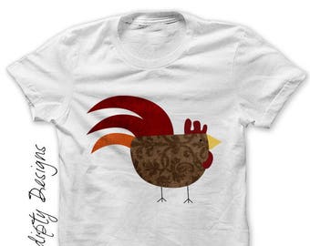 Digital File, Rooster Shirt, Farm Iron on Printed, Toddler Farm Birthday Party, Kids Rooster Tshirt, Farming Party Gift, Custom Boys Outfit