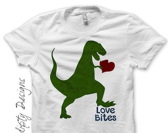 Digital File, Boys Valentine Iron on Transfer, Iron on Dinosaur Shirt, Loves Bites Funny Shirt, Mens Valentines Day Outfit Toddler Valentine