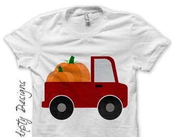 Digital File, Fall Iron on Transfer, Iron on Pumpkin Shirt, Kids Pumpkin Truck Outfit, Newborn Pumpkin Outfit, Toddler Boys Fall Shirt