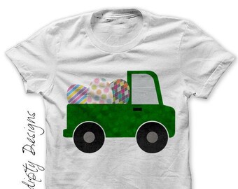 Digital File, Easter Shirt for Boys, Kids Easter Truck Tshirt, Toddler Easter Egg Hunt Clothes, Outfit for Girls, Cute Tshirt Easter Iron on