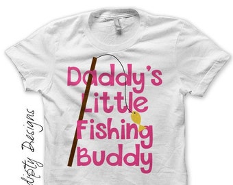 Digital file, Camping Iron on Transfer, Iron on Girls Fishing Shirt, Daddy's Fishing Buddy Tshirt, Father's Day Clothes, Kids Camp Outfit