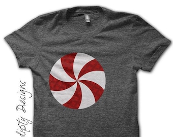 Digital File, Peppermint Shirt, Christmas Iron on Transfer, Christmas Shirt for Boys, Kids Girls Clothing Top, DIY Infant Baby Clothes Tee