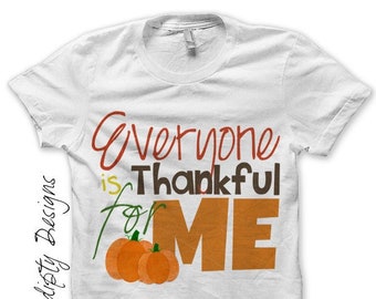 Digital File, Iron on Thanksgiving Shirt, Thankful for Me Iron on Transfer, Toddler Thanksgiving Outfit, New Baby One Piece, Kids Boys DIY
