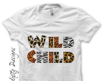 Digital File, Wild Child Iron on Transfer, Zoo Iron Shirt, Kids Girls Clothing Tops, Womens Tshirt, Toddler Zoo Shirt, Zebra Giraffe Teacher