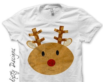 Digital File, Reindeer Iron on Transfer, Christmas Iron on Shirt, Christmas Tshirt, Kids Clothing Tops, Boys Reindeer Shirt Cute Kid Clothes