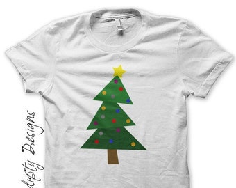 Digital File, Christmas Tree Shirt, Christmas Iron on Transfer, Christmas Shirt for Girls Outfit, Fabric Transfer, Infant Boys Clothes Tee