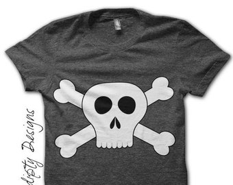 Digital File, Iron on Skull and Crossbones Shirt, Pirate Iron on Transfer, Pirate Birthday Party Outfit, Toddler Boys Custom Tshirt