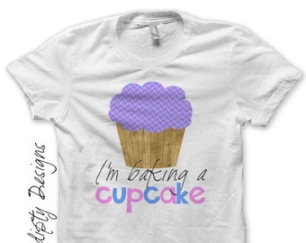 Digital File, New Mother Iron on Transfer, Iron on Pregnancy Shirt, Mom Baby Shower Tshirt, I'm Baking a Cupcake, Baby Announcement Shirt