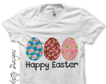 Digital File, Easter Eggs Iron on Shirt, Baby Iron on Transfer, Girls Easter Shirt, Baby Clothes, Kids Girls Clothing Tops, Easter Outfit