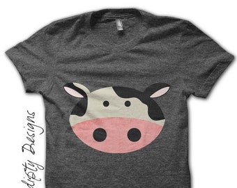 Digital File, Iron on Cow Shirt, Farm Animal Iron on Transfer, Farm Birthday Shirt, Baby Boy Clothes, Kids Toddler Boys Shirt, Clothing Tops