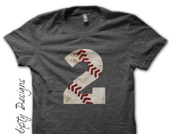 Digital File, Baseball Number 2 Iron on Transfer, Number Two Baseball Shirt, Baseball Mom Tshirt, Toddler Baseball Birthday Moms Tball Shirt