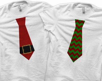 Digital File, Christmas Shirt, Santa Tie Iron on Transfer, Red and Green Chevron Tie, Boys Holiday Kids Clothing, Toddler Christmas Outfit