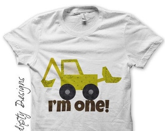 Digital File, Iron on Boy Birthday Shirt, Bulldozer Iron on Transfer, Toddler Bulldozer Tshirt, Yellow Boys Clothing, Construction Shirt