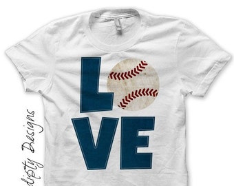 Digital File, Baseball Iron on Transfer, Iron on Baseball Love Shirt, Kids Boys Sports Tshirt, Customized T-Ball Shirt, Womens Mom Love Tee