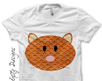 Digital File, Kitty Cat Kids Clothing, Cat Iron on Transfer, Animal Iron on Shirt, Kids Girls Clothing Top, Cute Kids Clothes