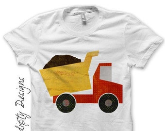 Digital File, Dump Truck Iron on Shirt, Kids Boys Iron on Transfer, Boys Dump Truck Shirt, Baby Clothes Boy Shirt, Boutique Toddler Clothing