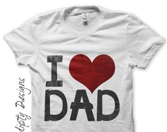 Dad Iron on Shirt, Father Iron on Transfer, Love Dad, DIY Fathers Day Shirt, Kids Boys Clothing Tops, Father Son Tshirt