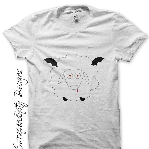 Digital File, Iron on Vampire Shirt, Sheep Iron on Transfer Tee, Halloween Kids Shirt, Funny Boys Tshirt, Vampire Sheep Printable, Clothes