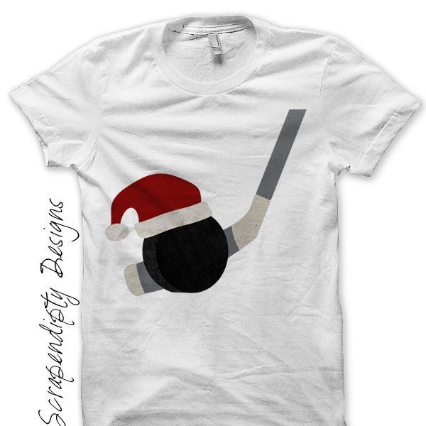 Digital File, Iron on Hockey Shirt, Christmas Iron on Transfer, Christmas Hockey Tshirt, Kids Boys Sports Clothes, Baby Christmas Outfit