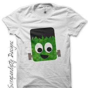 Digital File, Frankenstein Iron on Shirt, Halloween Iron on Transfer Tee, Kids Halloween Shirt, Cute Baby Clothes Toddler Boys Clothing Tops