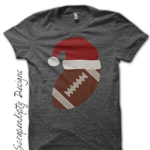 Digital File, Iron on Football Shirt, Santa Hat Transfer Christmas Outfit for Girls, Kids Boys Clothing Tshirt, Toddler Christmas Football