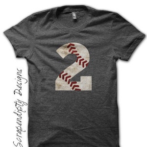 Digital File, Baseball Number 2 Iron on Transfer, Number Two Baseball Shirt, Baseball Mom Tshirt, Toddler Baseball Birthday Moms Tball Shirt