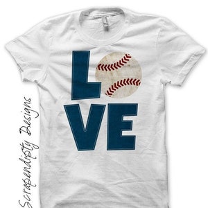 Digital File, Baseball Iron on Transfer, Iron on Baseball Love Shirt, Kids Boys Sports Tshirt, Customized T-Ball Shirt, Womens Mom Love Tee