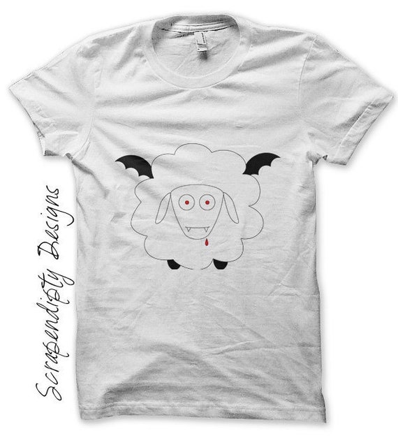 Digital File, Iron on Vampire Shirt, Sheep Iron on Transfer Tee, Halloween Kids Shirt, Funny Boys Tshirt, Vampire Sheep Printable, Clothes