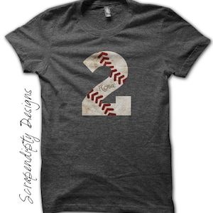 Digital File, Baseball Number 2 Iron on Transfer, Number Two Baseball Shirt, Baseball Mom Tshirt, Toddler Baseball Birthday Moms Tball Shirt image 2