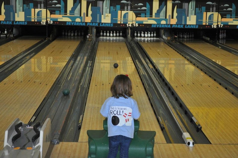 Digital fil, bowling stryk-på skjorta, sport stryk-på överföring, barn småbarn bowling party t-shirt, herr bowlerskjorta, bowlingskjorta design bild 2