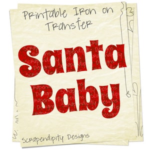 Digital File, Christmas Iron on Shirt, Santa Iron on Transfer, Christmas Shirt, Kids Boys Clothing Tops, Infant Girls Clothes, Iron Letters image 3