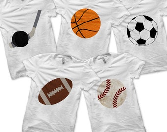 Digital File, Sports Bundle Pack, Iron on Basketball Shirt PDF, Boys Sports Outfit, Football Baby One Piece, Toddler Sports Shirt, Printable