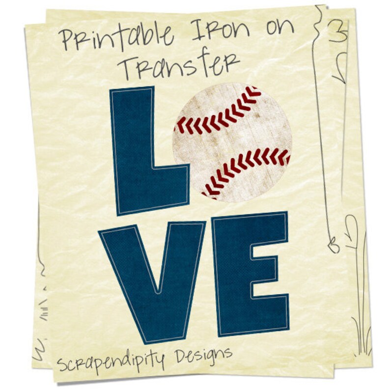 Baseball Iron on Transfer Iron on Baseball Love Shirt Kids Etsy